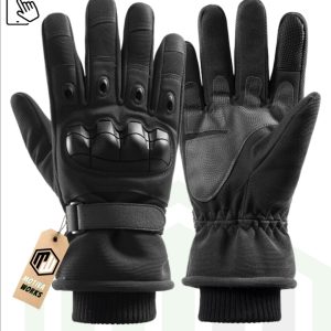 Kışlık içi tüylü bilekli korumalı taktik eldiven